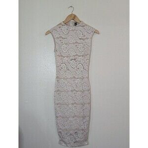 Windsor Bodycon Lace Dress Size Small Sleeveless Cream Beige Cocktail Party
